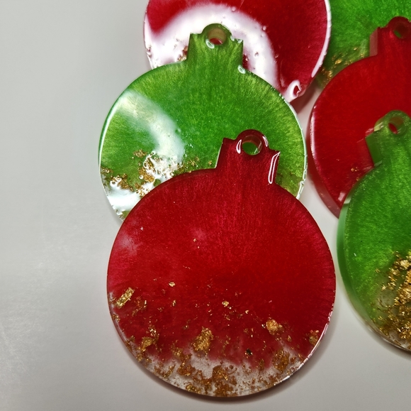 Custom Made Set of 6 Christmas Ornaments/Baubles - Picture 2 of 4